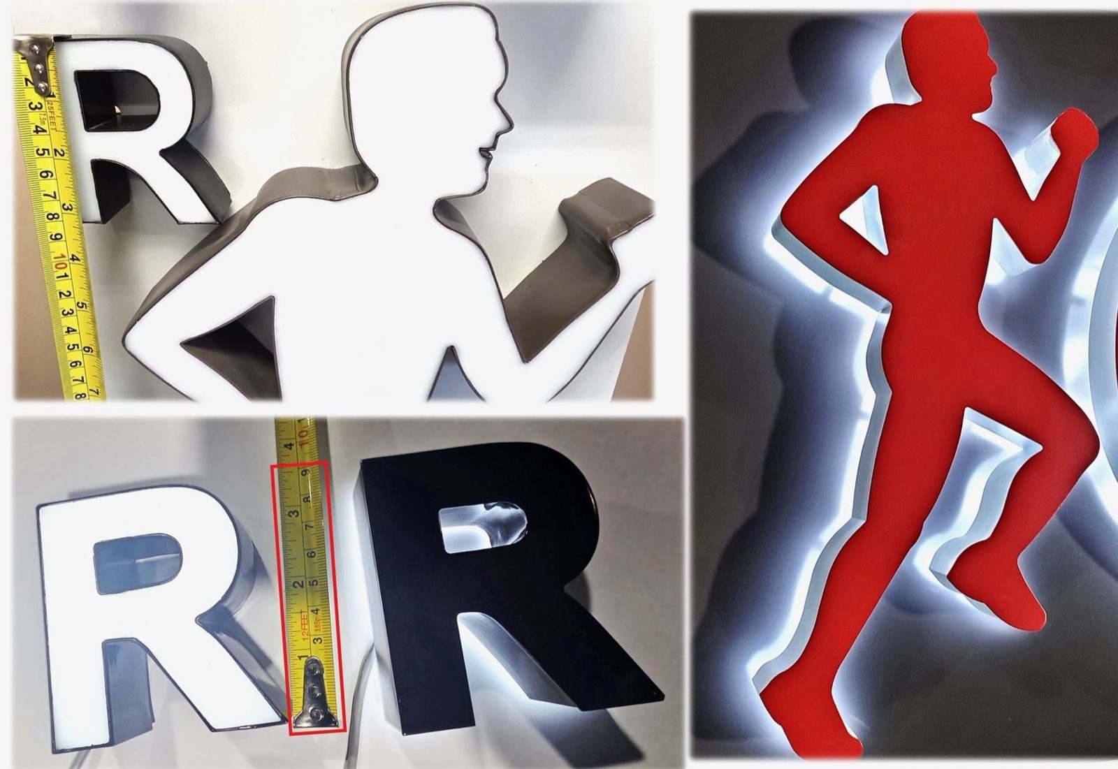 Sample letters and logo made with the 4AS — the R is 3.5" tall