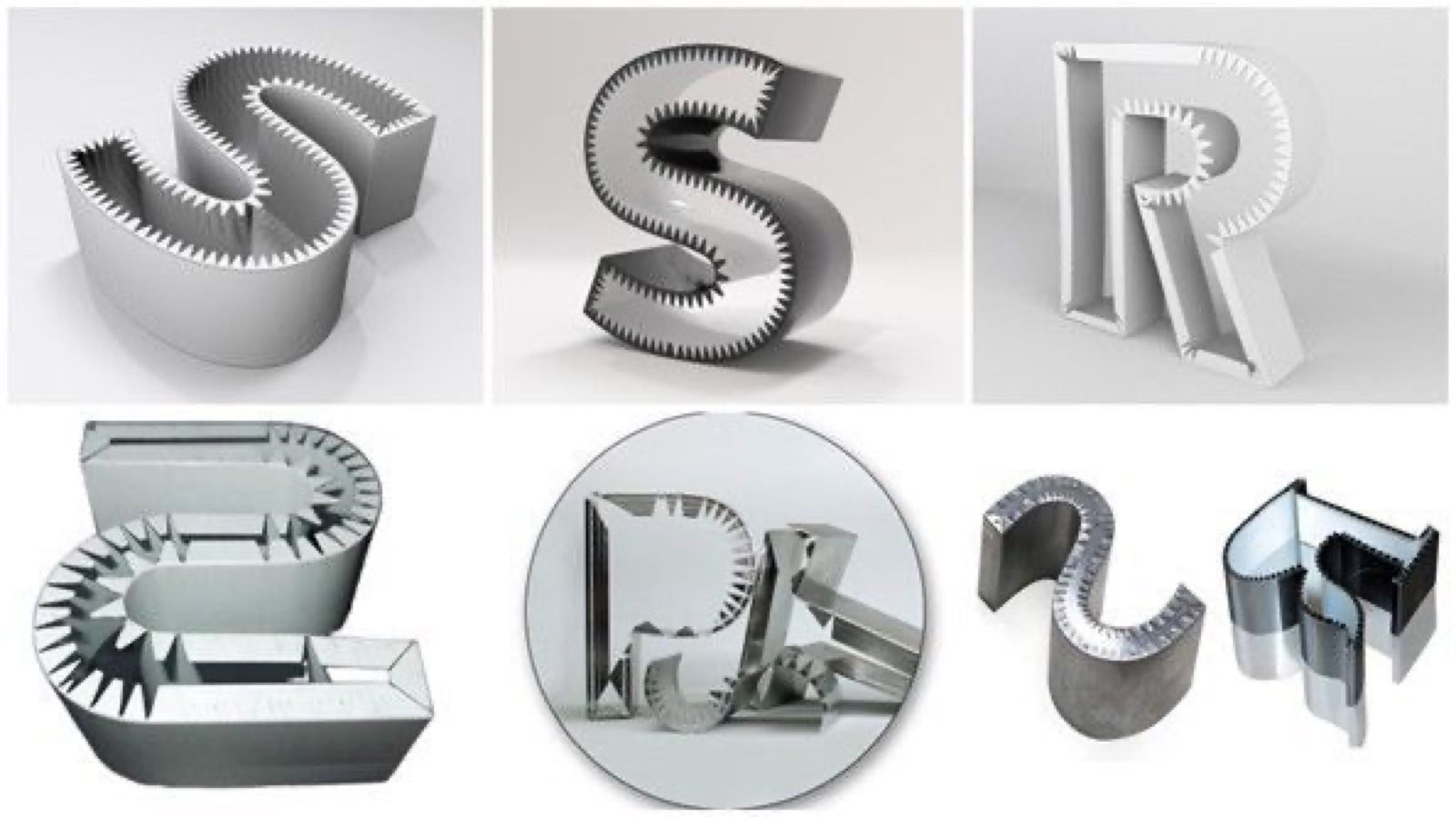 Sample of letters made by the EDGE 4 — S, R, V and more
