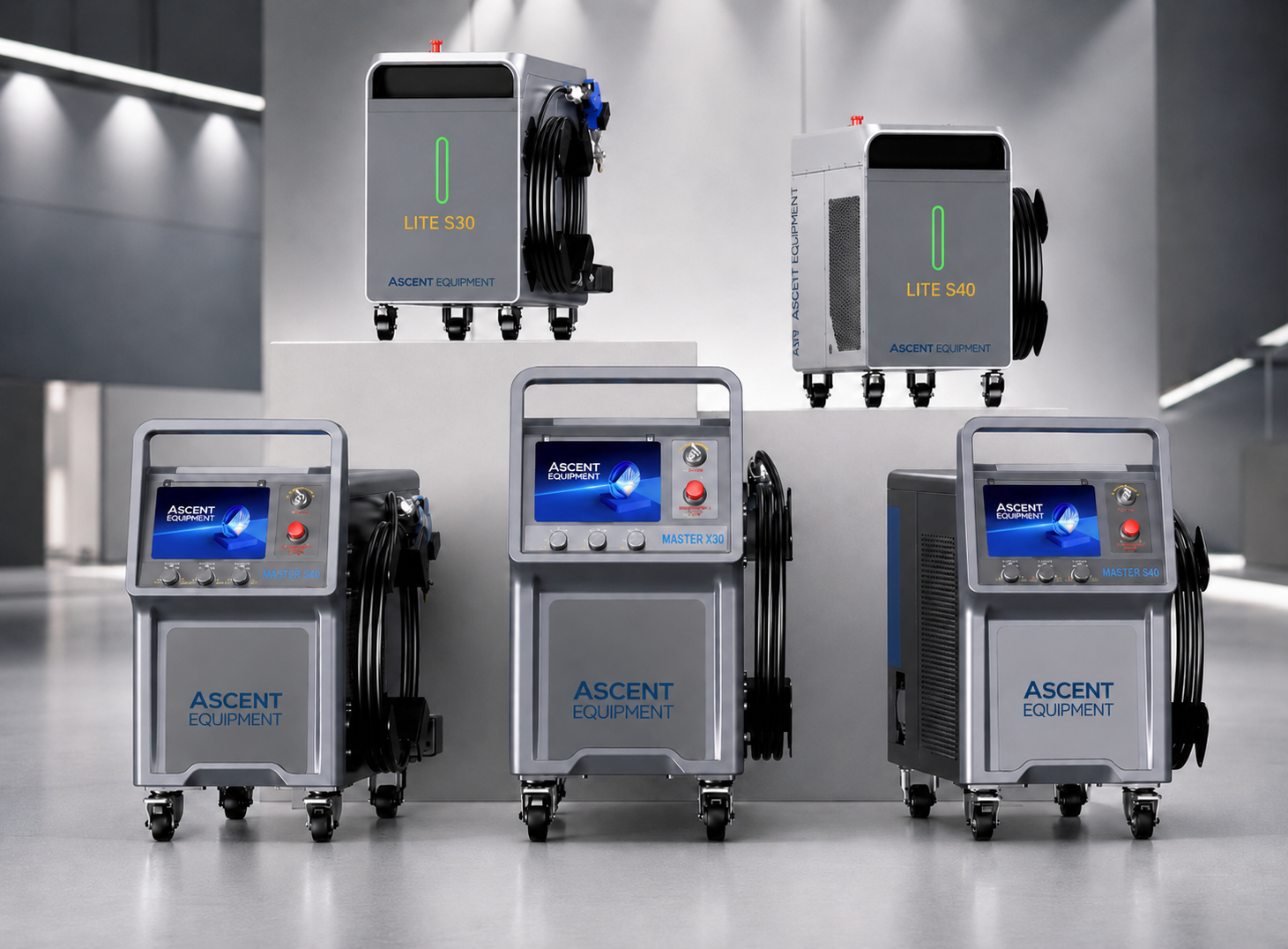 Ascent STR Series refrigeration laser welders 2026 — LITE S30, LITE S40, MASTER X50, MASTER X60, MASTER X80